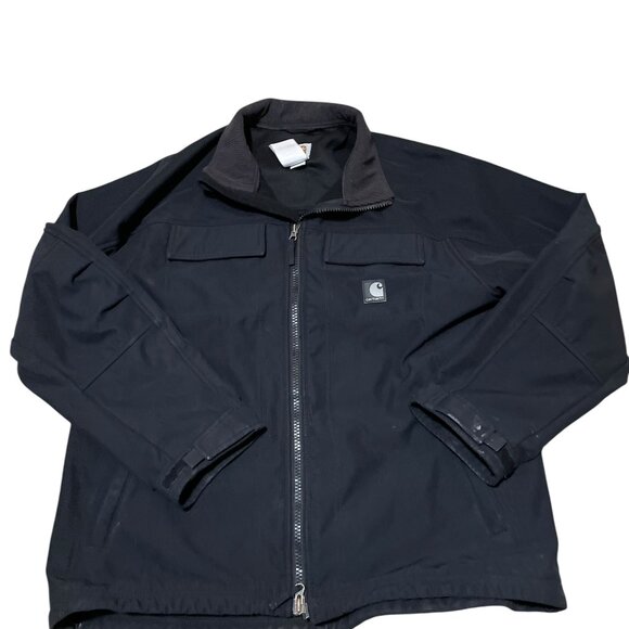 CARHARTT J176 Black Fleece Lined Extreme Work Jacket Men’s Sz Large Regular - Picture 1 of 5